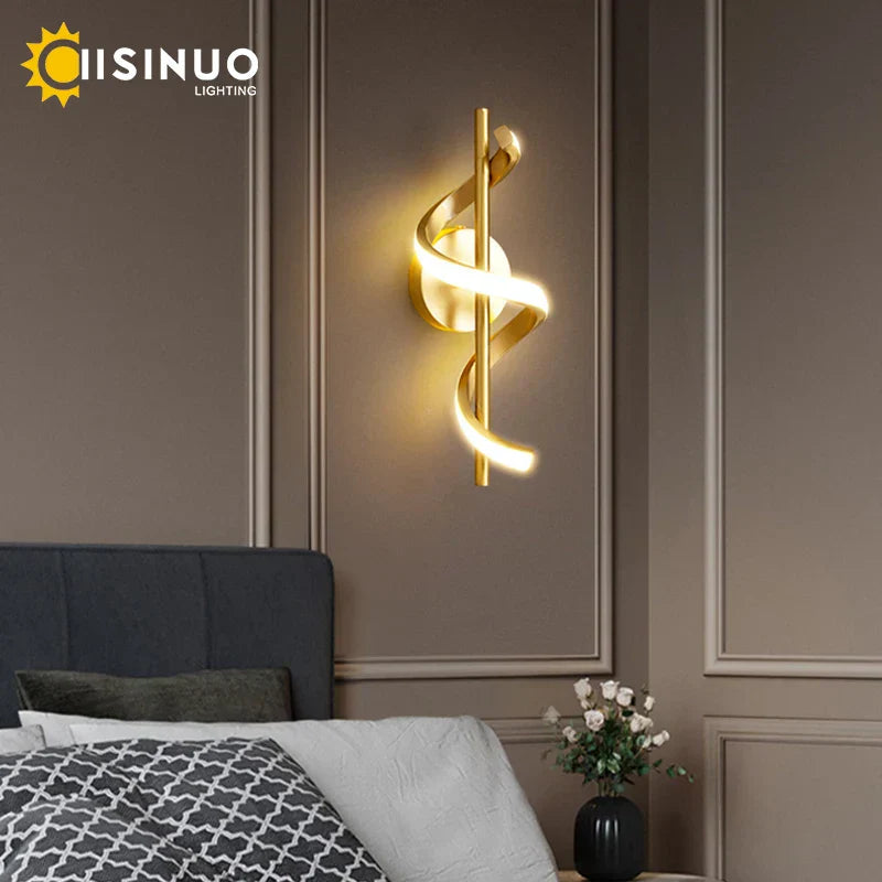 ™ Gold Copper LED Wall Sconce for Bedroom Living Room Hallway