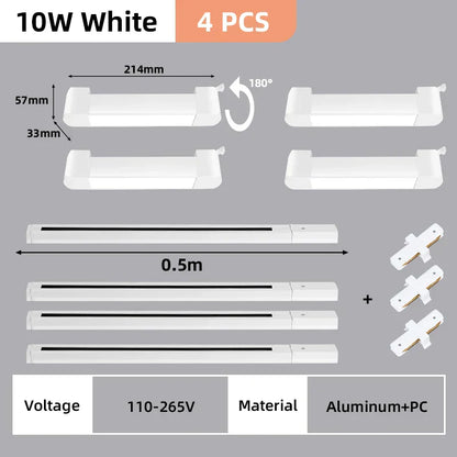 DecorBites™ LED Track Light Set: Rail Track Lamp, Floodlight, Chandelier for Home Decor.