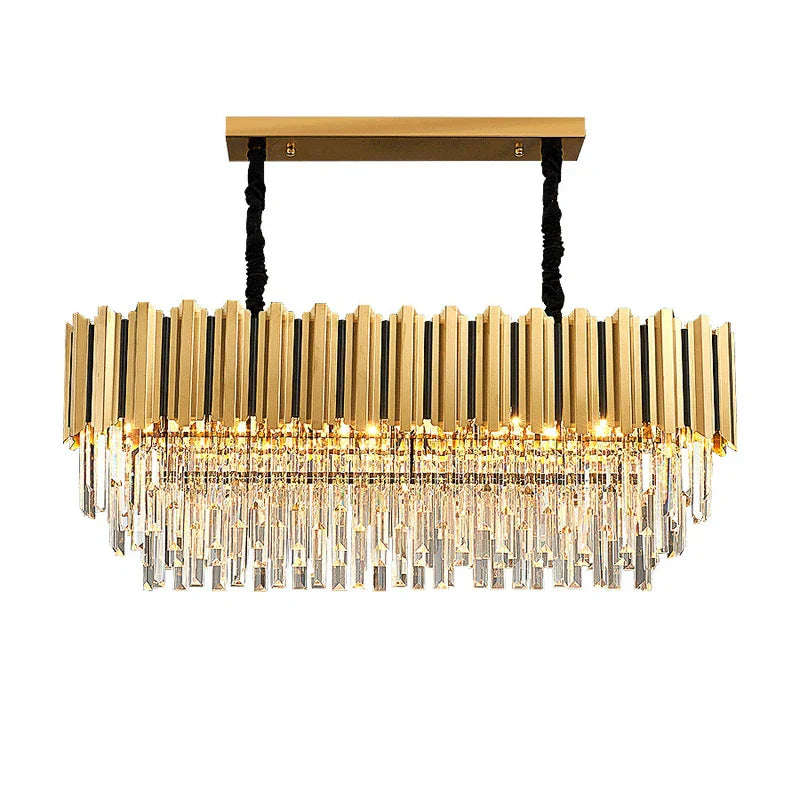 ™ Gold Crystal LED Chandelier: Modern Luxe Lighting Fixture for Home Decor