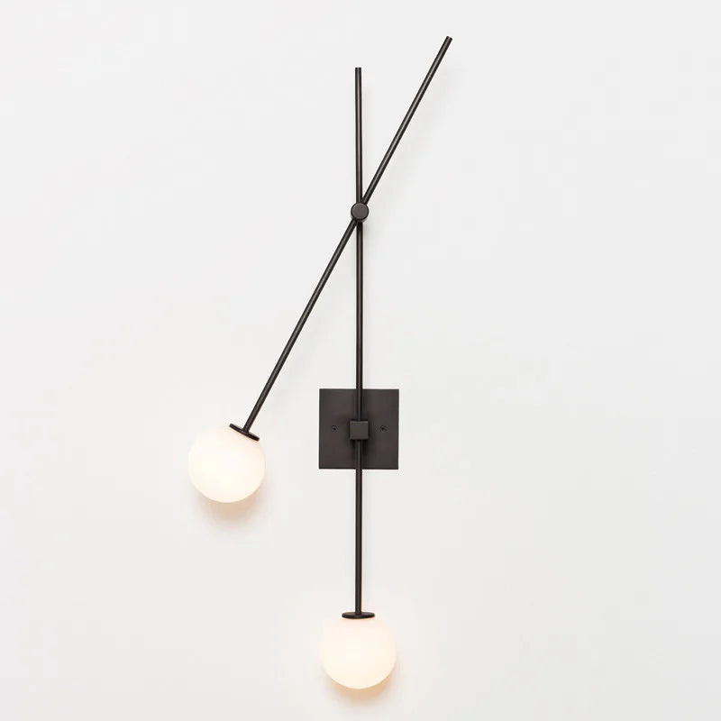 DecorBites™ Black Golden LED Glass Ball Wall Sconce for Foyer Bedroom