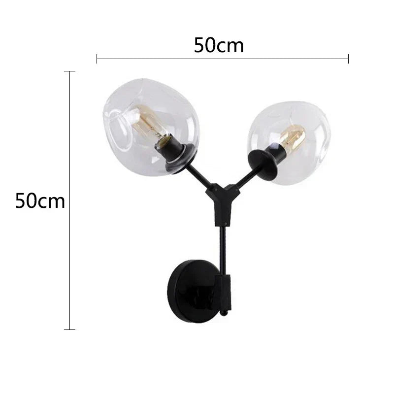DecorBites™ Black Gold Glass Wall Lamps for Modern Home Decoration Lighting