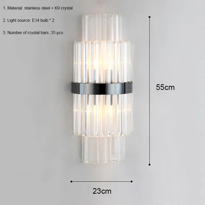 DecorBites™ Crystal LED Wall Lamp Modern Luxury Light Gold Sconces for Living Room Bedroom