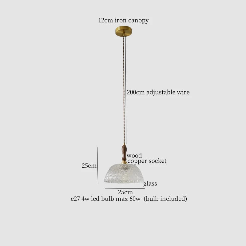 DecorBites™ Clear Glass LED Pendant Light for Bedside Living Dining Decor