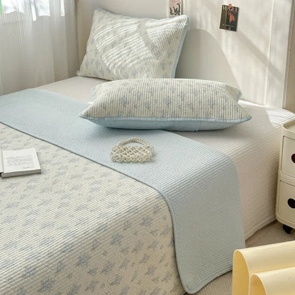 DecorBites™ Double-Sided Cotton Bed Cover Quilted Tatami Mat, Soft & Anti-Slip Mattress