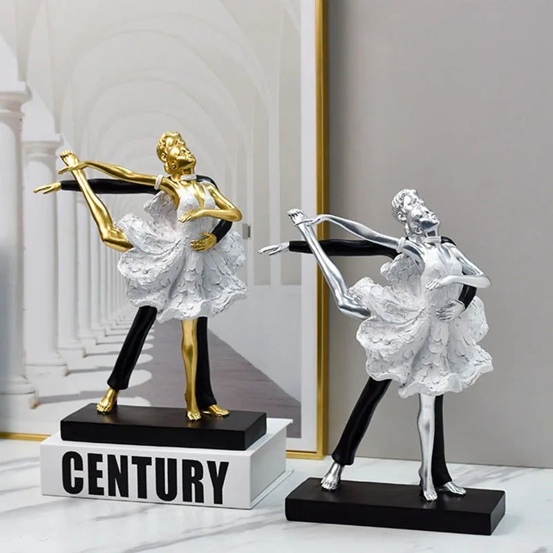 DecorBites™ Ballet Dance Girl Double Statue for Home Decor and Desktop Accessories