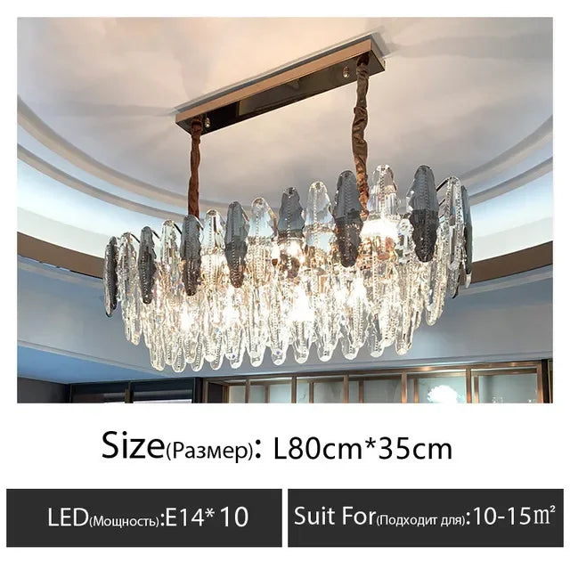 DecorBites™ Crystal LED Chandeliers for Elegant Dining & Living Spaces