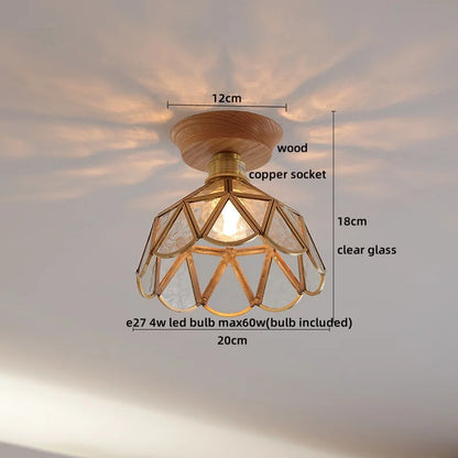 DecorBites™ Amber Glass LED Ceiling Lights Modern Decoration for Home Porch Restaurant