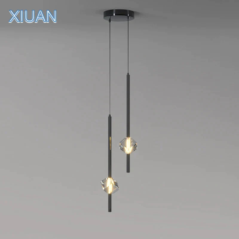 DecorBites™ Cube Crystal Pendant Lamps for Bedroom and Living Room Décor