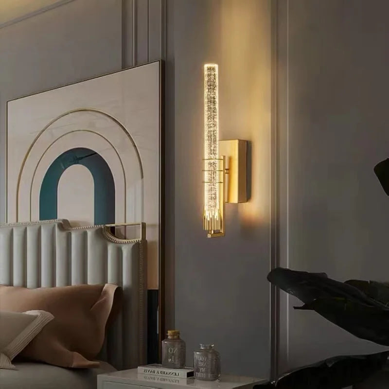 DecorBites™ Crystal LED Wall Sconce: Modern Decorative Lighting for Corridor, Bedroom, and Living Room