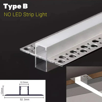 DecorBites™ LED Aluminum Profile Recessed Waist Line Channel for Backlighting Corners