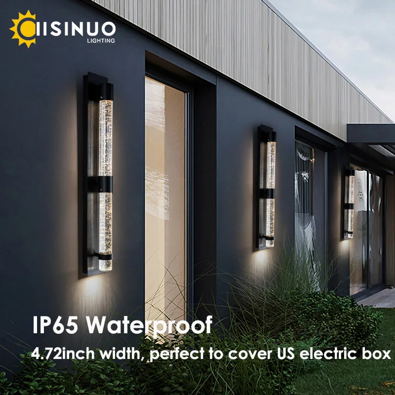 DecorBites™ Crystal Bubble LED Wall Lamp: Stylish Exterior Lighting for Garden, Porch & Entryway