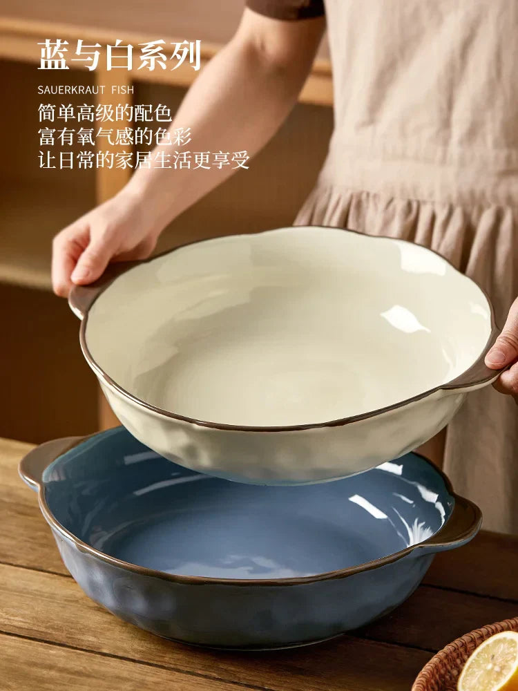 ™ Large Ceramic Fish Bowl for Noodles and Soup