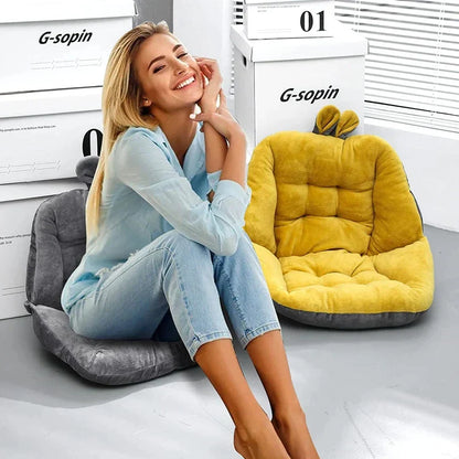 DecorBites™ Cartoon Velvet Chair Cushion with Back Support