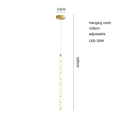 DecorBites™ Art Deco LED Glass Pingpong Pendant Light in Gold Chrome Black.