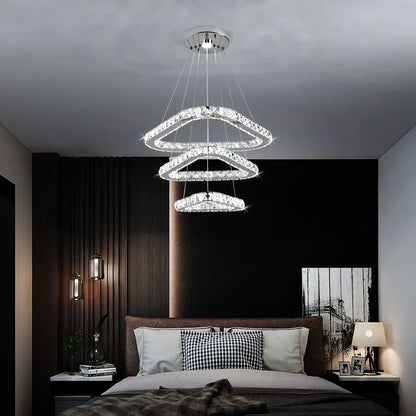 DecorBites™ Crystal LED Pendant Chandelier, Modern Nordic Ceiling Lamp for Living and Dining Room