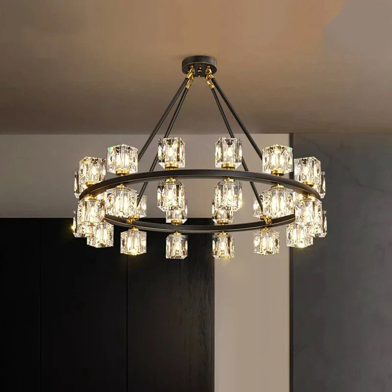 DecorBites™ Crystal Chandelier for Living and Dining Room Lighting