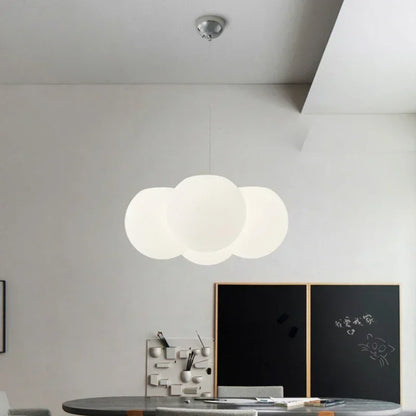DecorBites™ Glass Ball Milky White Chandelier for Home Decor Fixture