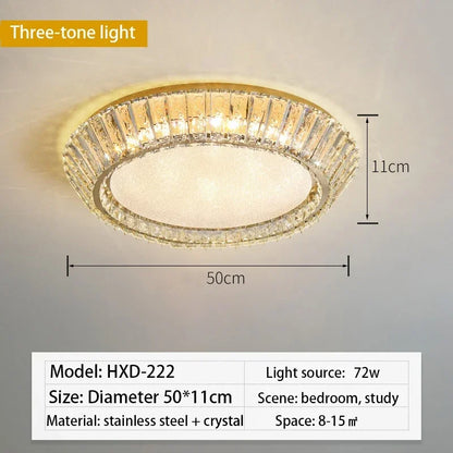 ™ Gold Crystal Glass LED Ceiling Light for Dining Living Room