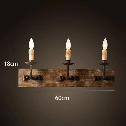 DecorBites™ Country Retro Solid Wood Wall Light for Bedroom & Living Room