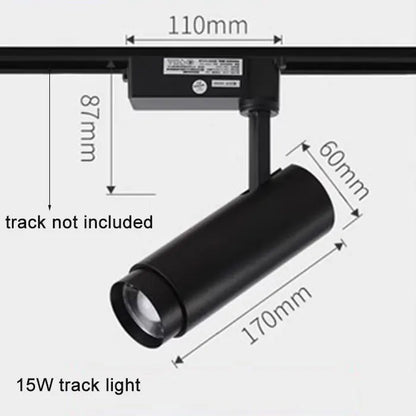 DecorBites™ Adjustable Focus Industrial Black Track Spotlights