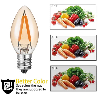 DecorBites™ 1W LED Filament Edison Candle Light Bulb 2200K Dimmable Gold Glass