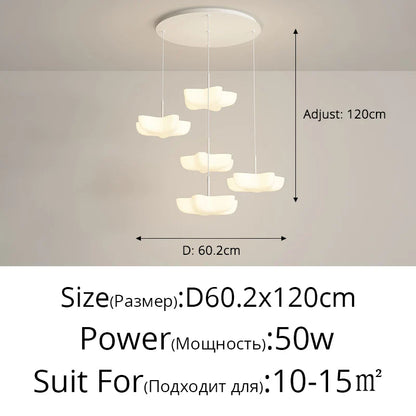DecorBites™ Cloud White Modern Chandelier Floating Pendant Lamp Kitchen Island Light
