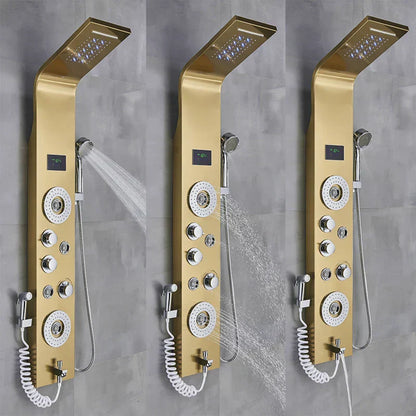 DecorBites™ LED Blue Light Shower System with Temperature Display, Massage Column, Waterfall Rainfall