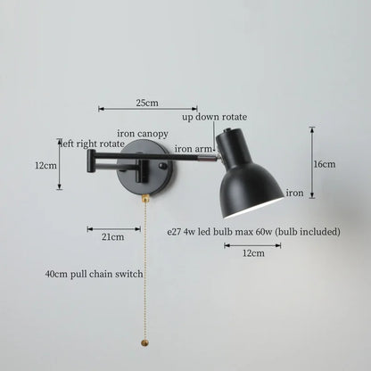 DecorBites™ Black Iron LED Wall Sconce for Home Decor - Modern Nordic Style