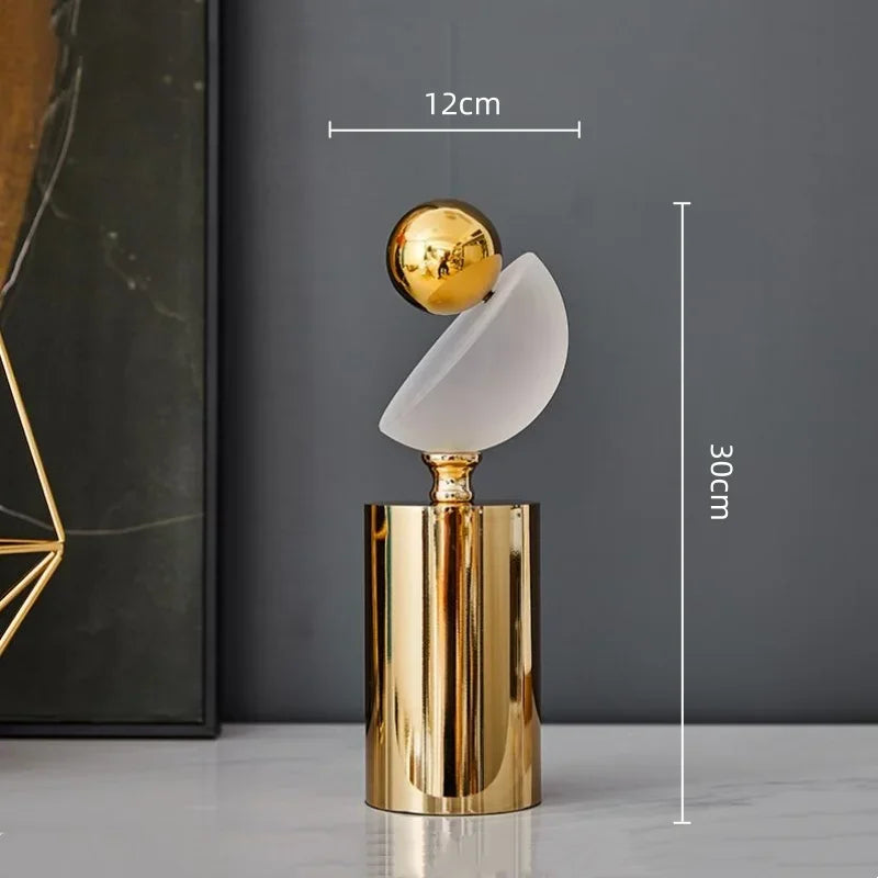 DecorBites™ Geometric Golden Ball Frosted Glass Ornament Home Decor