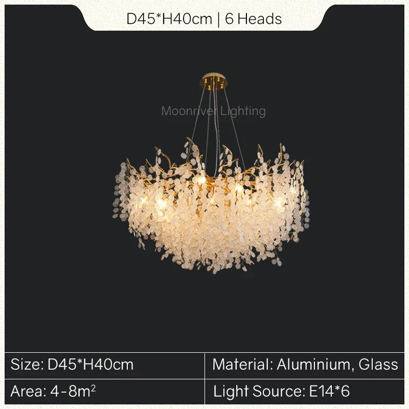 DecorBites™ Gold Tree Branch Chandelier: Elegant European Style Pendant Light for Home Decor