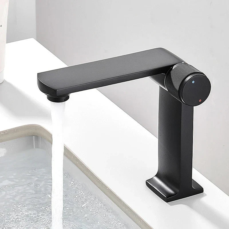 DecorBites™ Black Gold Basin Faucet Deck Mounted Mixer Tap for Modern Bathroom Sink