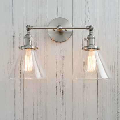 DecorBites™ Funnel Glass Wall Sconce Light Fixture for Bedroom and Loft Decor