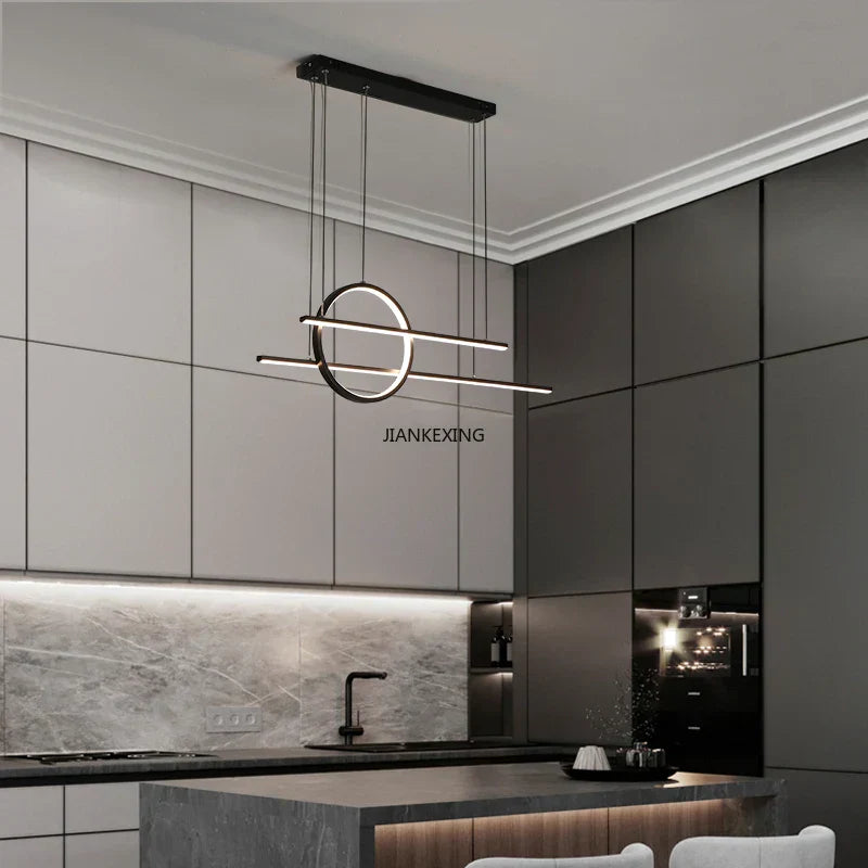 DecorBites™ Gold Black Dimmable LED Chandelier for Dining Room Kitchen Bar Lighting
