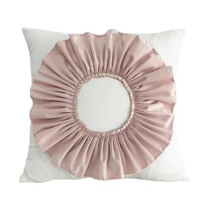 DecorBites™ 3D Velvet Flower Pillow Covers in Yellow Beige 45x45cm