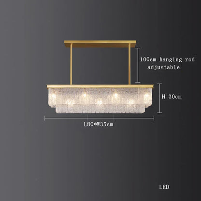 DecorBites™ Crystal LED Chandelier: Minimalist Luxury Lighting for Dinning Table