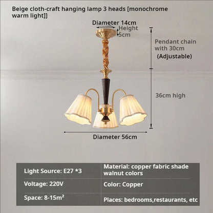 DecorBites™ Antique Copper Chandelier for Retro American Country Living Room and Dining Room