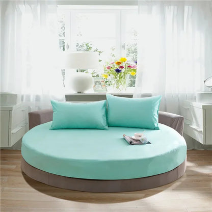 DecorBites™ Cotton Round Bed Sheet Set with Elastic Band, Soft & Skin-Friendly Fitted Sheets