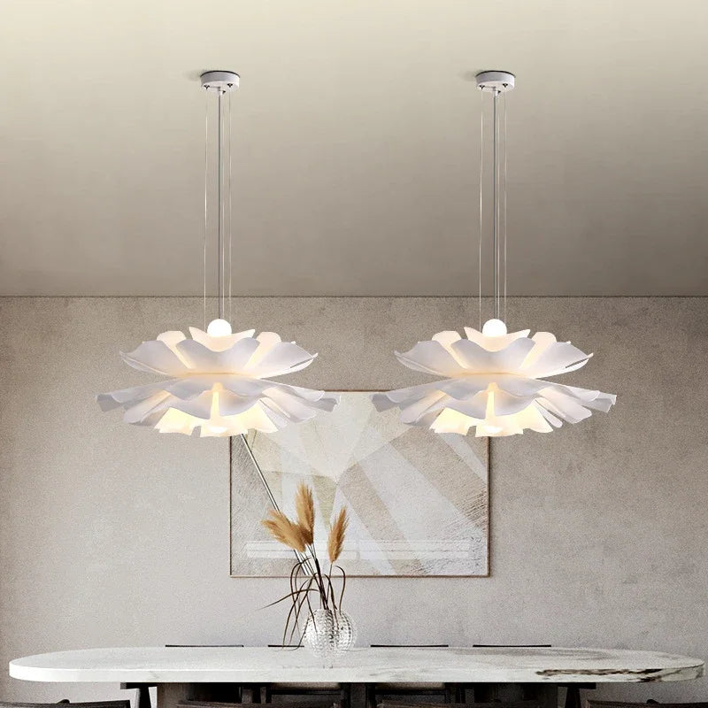 DecorBites™ Acrylic Flower Pendant Chandelier: Nordic Design LED Hanging Fixture for Elegant Decor