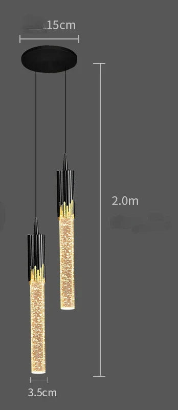 DecorBites™ Crystal LED Pendant Lamp Gold Black Chandelier for Dining Living Room