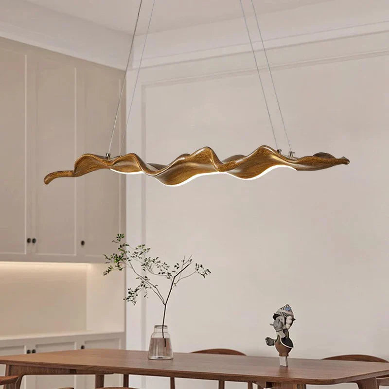 ™ Leaf Pendant Light: Modern Wood Hanging Lamp for Kitchen Dining Office Decor