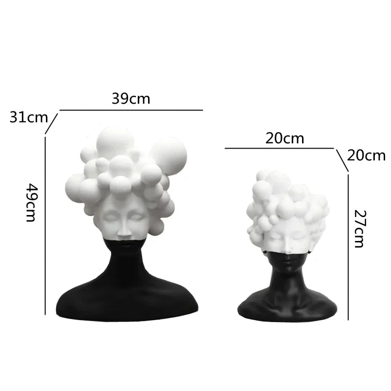 DecorBites™ Abstract Woman Figurine Resin Sculpture Home Decor Human Head Statue