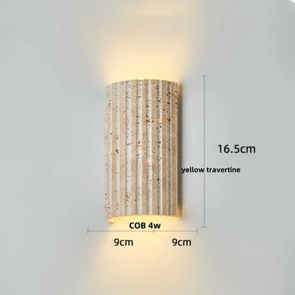 DecorBites™ Double LED Wall Lamp Sconce Yellow Cave Stone Iron Canopy Mirror Light