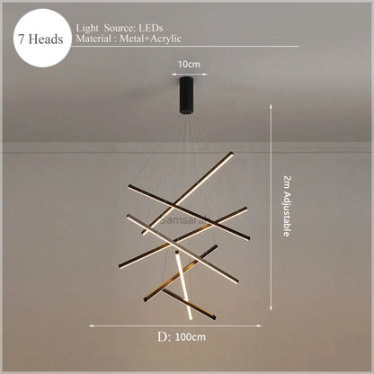DecorBites™ LED Nordic Chandelier: Modern Pendant Light for Living, Dining, and Bedroom