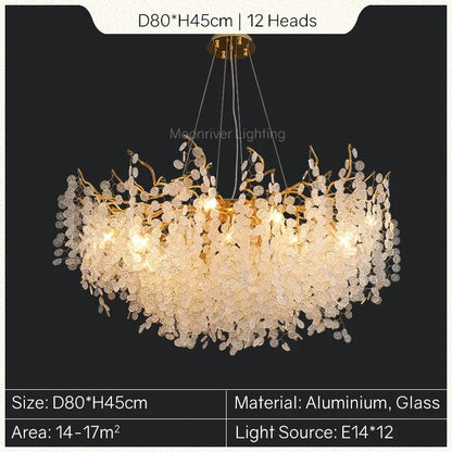 DecorBites™ Gold Tree Branch Chandelier: Elegant European Style Pendant Light for Home Decor