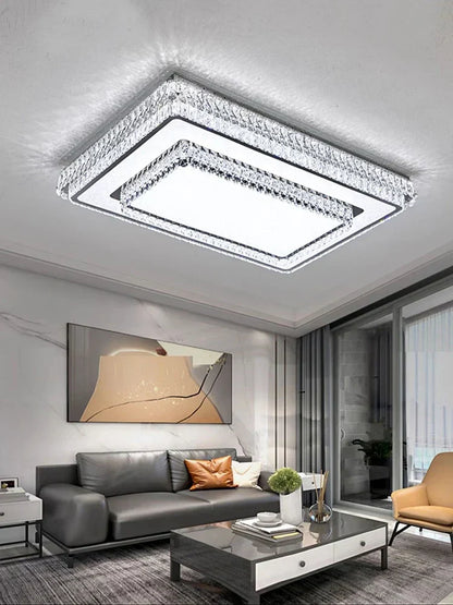 DecorBites™ Crystal LED Ceiling Lamp 2024: Luxury Minimalist Bedroom Lights
