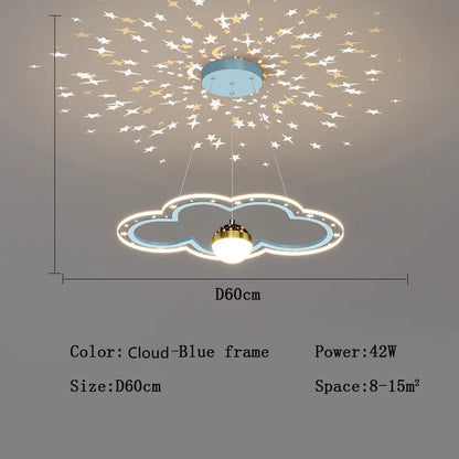 DecorBites™ Cloud Flower LED Chandelier: Kid's Bedroom Starry Sky Decorative Lighting Fixture