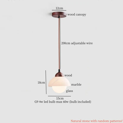 DecorBites™ Cream Marble LED Pendant Light: Modern Nordic Hanging Lamp for Living, Bedroom, Kitchen