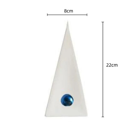 DecorBites™ Geometric Triangle Blue Ball Ornament: Abstract Decorative Figurine