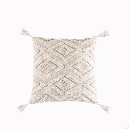 DecorBites™ Geometric Embroidery Cushion Cover with Tassel, Home Decor Pillowcase, Various Sizes