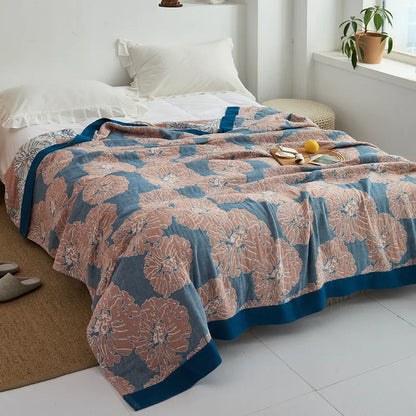 DecorBites™ Cotton Gauze Towel Throw Blanket - Soft and Cozy Bedspread for All Seasons